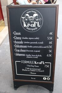 Kraft hot dog Paris